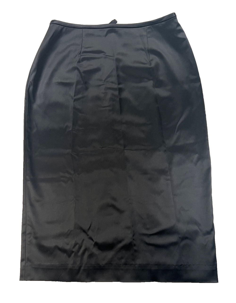 Vintage Adrianna Papell Evening Essentials Black Satin Pencil Skirt (Size 10)